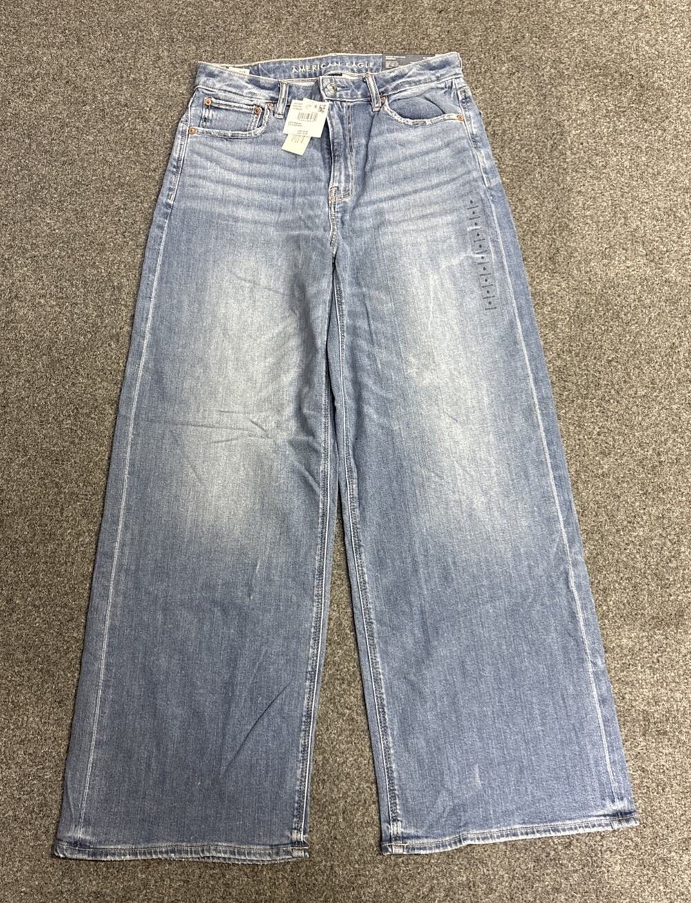 NWT American Eagle Super High Rise Baggy Wide Leg Jeans Women's 6 Stretch